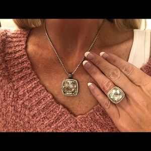 David Yurman Green Amethyst Enhancer w/ Diamonds